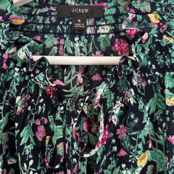 J. Crew Floral Ruffle Chiffon Popover with Camisole - Picture 3 of 6
